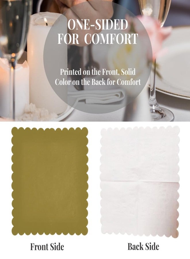 Ottin 100-Pack Gold Cocktail Napkins, 5x5 Inch Disposable Scalloped Edge Napkins, 3-Ply Gold Paper Napkins for Weddings, Birthday, Bridal Shower, Engagement, Easter, Labor Day & Holiday Parties - Image 4